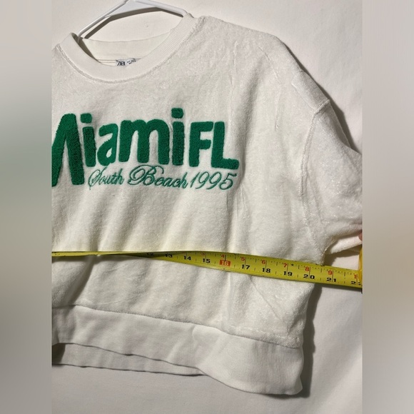 Zara Women’s Miami South Beach 1995 Retro Crop Terry Cool Cruise Sweatshirt - Picture 4 of 6